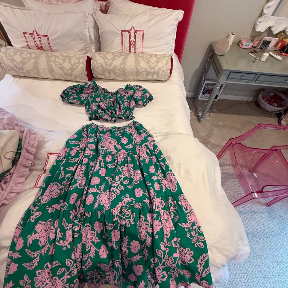 XiRENA Teal and Lavender Floral Garment